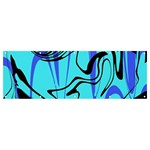 Mint Background Swirl Blue Black Banner and Sign 12  x 4 
