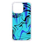 Mint Background Swirl Blue Black iPhone 13 Pro TPU UV Print Case