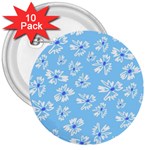 Flowers Pattern Print Floral Cute 3  Buttons (10 pack) 