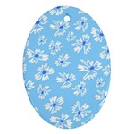Flowers Pattern Print Floral Cute Oval Ornament (Two Sides)