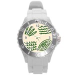 Elements Scribbles Wiggly Lines Round Plastic Sport Watch (L)