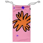 Doodle Flower Sparkles Orange Pink Jewelry Bag