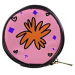 Doodle Flower Sparkles Orange Pink Mini Makeup Bag