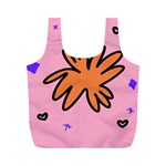 Doodle Flower Sparkles Orange Pink Full Print Recycle Bag (M)