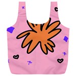 Doodle Flower Sparkles Orange Pink Full Print Recycle Bag (XXXL)