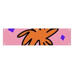 Doodle Flower Sparkles Orange Pink Banner and Sign 4  x 1 