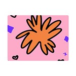 Doodle Flower Sparkles Orange Pink Premium Plush Fleece Blanket (Mini)