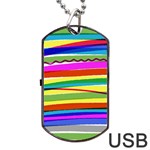 Print Ink Colorful Background Dog Tag USB Flash (One Side)