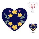 Doodle Flower Leaves Plant Design Playing Cards Single Design (Heart)