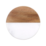 Blob Gradient Blur Scatter Classic Marble Wood Coaster (Round) 