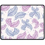 Leaves Line Art Background Two Sides Fleece Blanket (Medium)