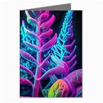 Spring Flower Neon Wallpaper Greeting Cards (Pkg of 8)