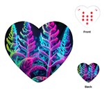 Spring Flower Neon Wallpaper Playing Cards Single Design (Heart)