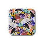 Digital Paper Scrapbooking Abstract Rubber Square Coaster (4 pack)