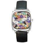 Digital Paper Scrapbooking Abstract Square Metal Watch