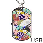 Digital Paper Scrapbooking Abstract Dog Tag USB Flash (One Side)