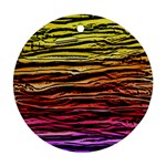 Rainbow Wood Digital Paper Pattern Ornament (Round)