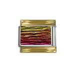Rainbow Wood Digital Paper Pattern Gold Trim Italian Charm (9mm)