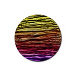 Rainbow Wood Digital Paper Pattern Rubber Round Coaster (4 pack)