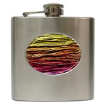 Rainbow Wood Digital Paper Pattern Hip Flask (6 oz)