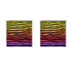 Rainbow Wood Digital Paper Pattern Cufflinks (Square)