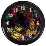 Eiffel Tower Pattern Wallpaper Wall Clock (Black)