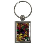 Floral Patter Flowers Floral Drawing Key Chain (Rectangle)