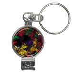 Floral Patter Flowers Floral Drawing Nail Clippers Key Chain