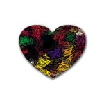 Abstract Painting Colorful Rubber Heart Coaster (4 pack)