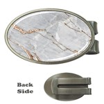 Gray Light Marble Stone Texture Background Money Clips (Oval) 