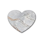 Gray Light Marble Stone Texture Background Rubber Coaster (Heart)