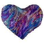 Amethyst flow Large 19  Premium Flano Heart Shape Cushions
