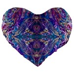 Cobalt arabesque Large 19  Premium Heart Shape Cushions