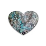 Mono Turquoise blend Rubber Heart Coaster (4 pack)