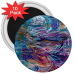 Abstarct cobalt waves 3  Magnets (10 pack) 