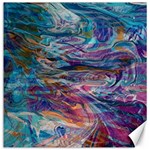 Abstarct cobalt waves Canvas 16  x 16 