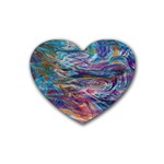 Abstarct cobalt waves Rubber Heart Coaster (4 pack)