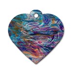 Abstarct cobalt waves Dog Tag Heart (One Side)