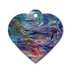 Abstarct cobalt waves Dog Tag Heart (Two Sides)
