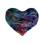 Abstarct cobalt waves Standard 16  Premium Heart Shape Cushions