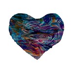 Abstarct cobalt waves Standard 16  Premium Flano Heart Shape Cushions