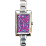 Colorful cosutme collage motif pattern Rectangle Italian Charm Watch