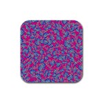 Colorful cosutme collage motif pattern Rubber Square Coaster (4 pack)