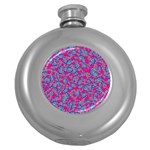 Colorful cosutme collage motif pattern Round Hip Flask (5 oz)