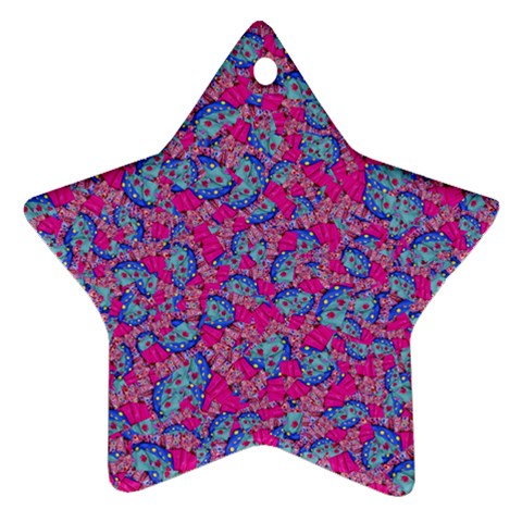 Colorful cosutme collage motif pattern Star Ornament (Two Sides) from ArtsNow.com Front
