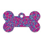 Colorful cosutme collage motif pattern Dog Tag Bone (One Side)