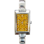 Blooming Flowers Of Lotus Paradise Rectangle Italian Charm Watch