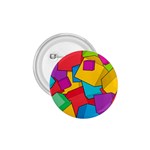 Abstract Cube Colorful  3d Square Pattern 1.75  Buttons