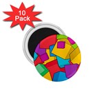 Abstract Cube Colorful  3d Square Pattern 1.75  Magnets (10 pack) 