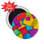 Abstract Cube Colorful  3d Square Pattern 2.25  Magnets (100 pack) 